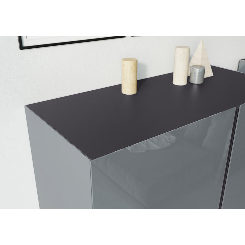 Burgett 94cm W Chest of Drawers, Graphite/Silver 