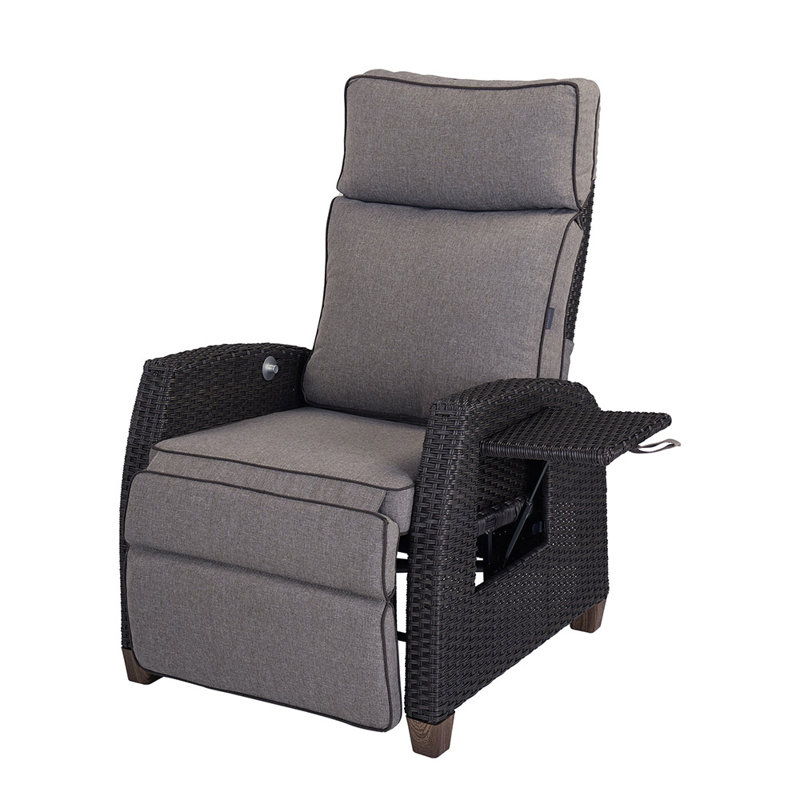 black reclining patio chair