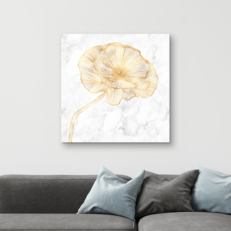 poppy flower - 32"x32" art on canvas