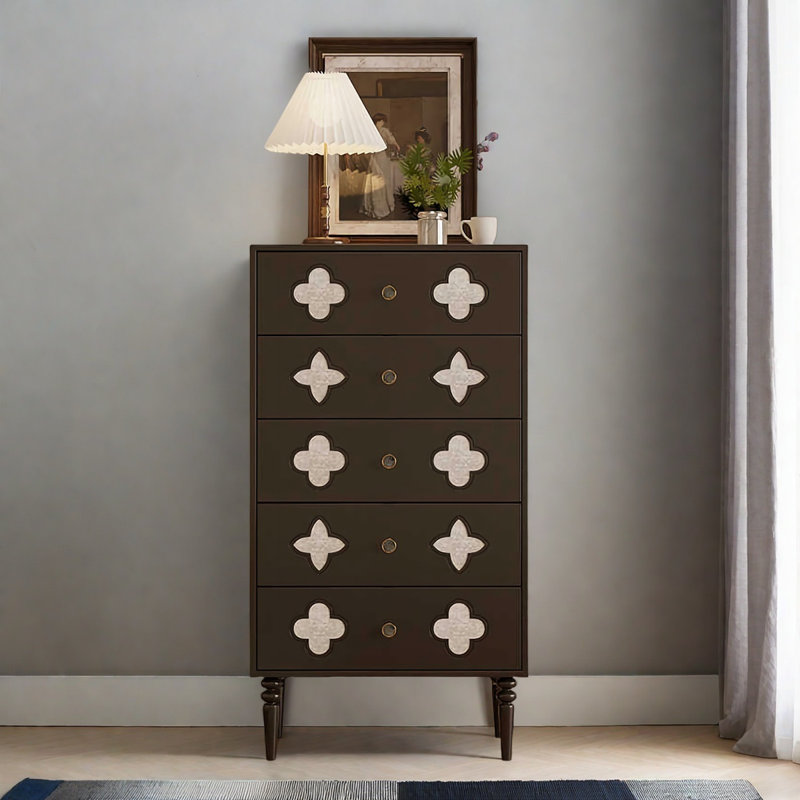 Modern Simple Black Solid Wood Accent Chest