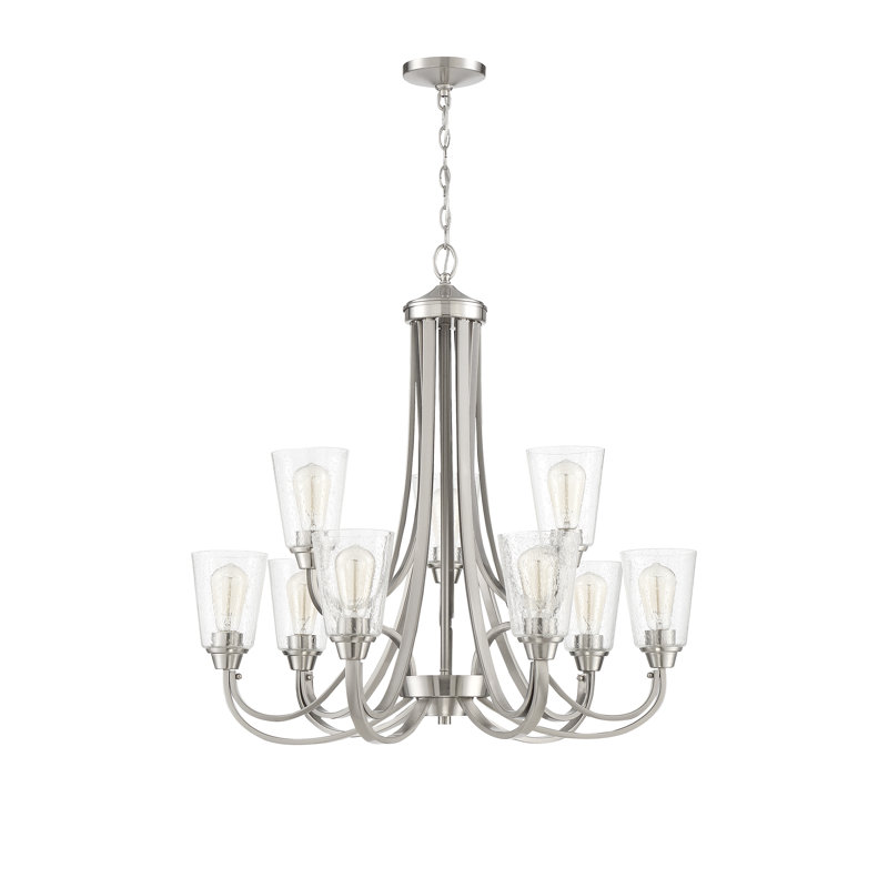 Lustre traditionnel ombré 9 lumières ozdemir, Nickel poli brossé