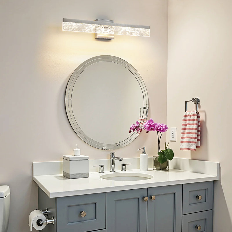 24'' Dimmable LED Vanity Light, 4.72" H x 24" W x 3.23" D, Satin Nickel