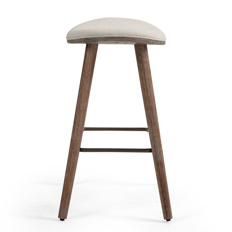 Makenzy Upholstered Counter Stool, Counter Stool (25” Seat Height), White
