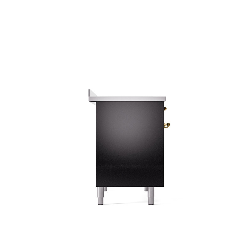 ILVE Nostalgie II 40 in Induction Range, Glossy Black/Brass