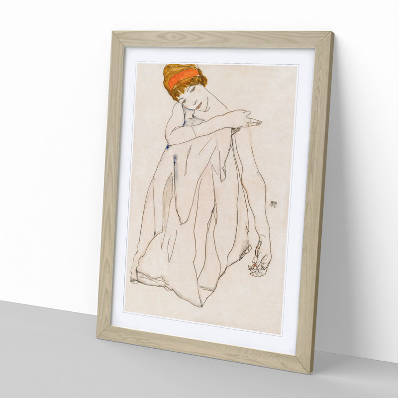 Dancer by Egon Schiele - Framed Print, 36cm H x 27cm W x 2cm D, Oak Framed