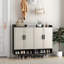 Range-chaussures 4 portes avec tablettes réglables pour garde-robe