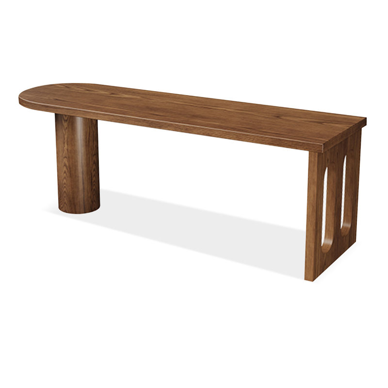 Brown U-Shaped Solid Wood desk, 29.53" H x 78.74" W x 23.62" D