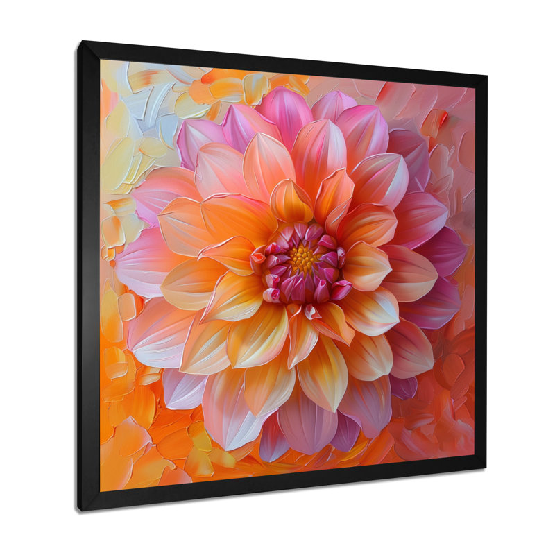 Dahlia I - Dahlia, Cadre simple noir, H 36 po x l 36 po