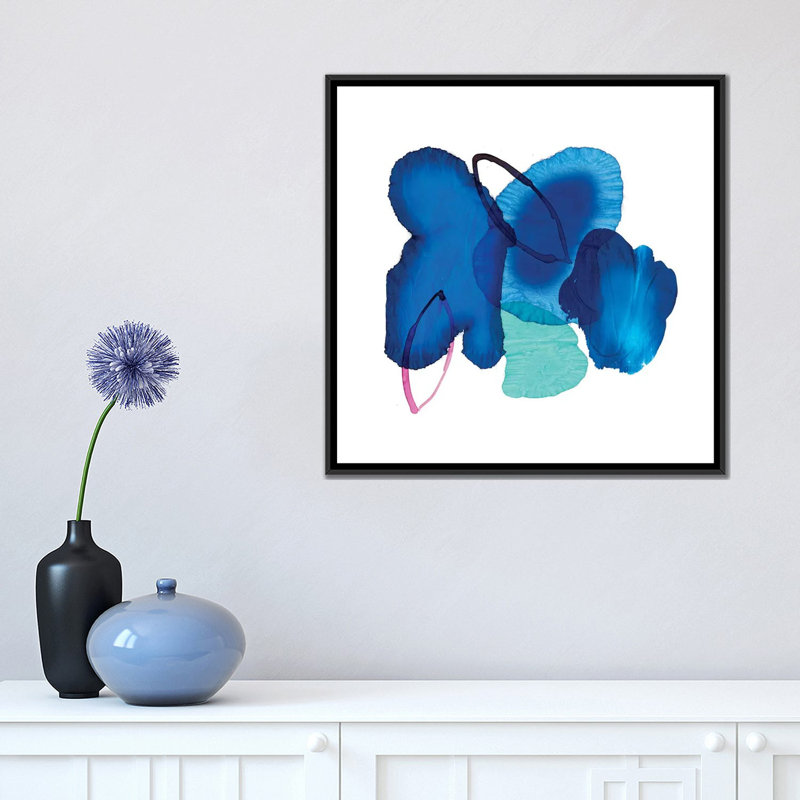 « splash ink », impression sur toile, H 18 po x l 18 po x P 1,5 po, Toile avec cadre noir, Pas de tapis
