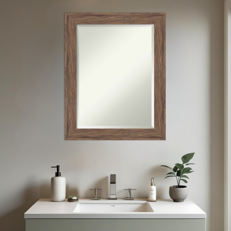 Miroir mural de salle de bain pâle à cadre biseauté pia, 28,75 po x 22,75 po