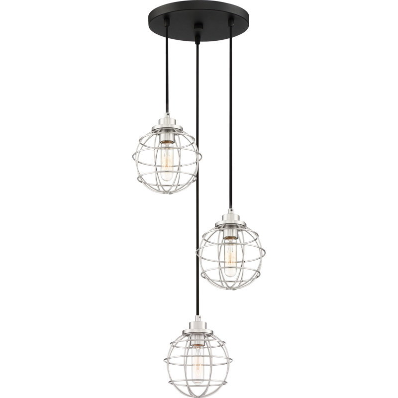 Luminaire suspendu sphère 3 lumières grappe Cleland