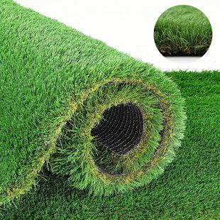 Tapis artificiel en gazon synthétique de 13 pi x 42 pi - 1,38 po d'épaisseur pour patio extérieur, jardin, pelouse et animaux de compagnie