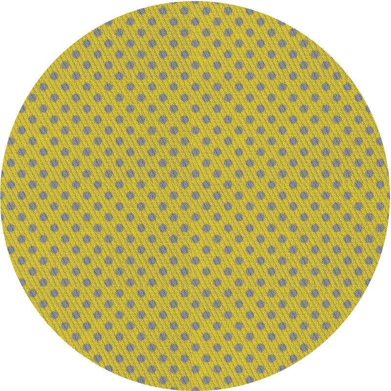 Tapis de zone jaune à motif Colrain, Rond 7 pi