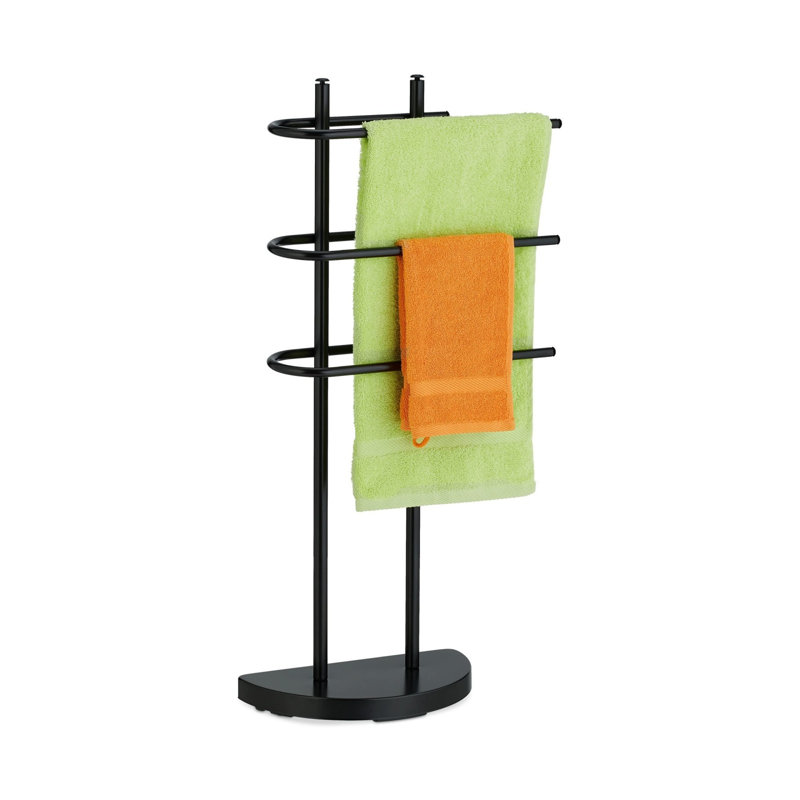 3 Rails Standing Blanket Ladder Black Metal