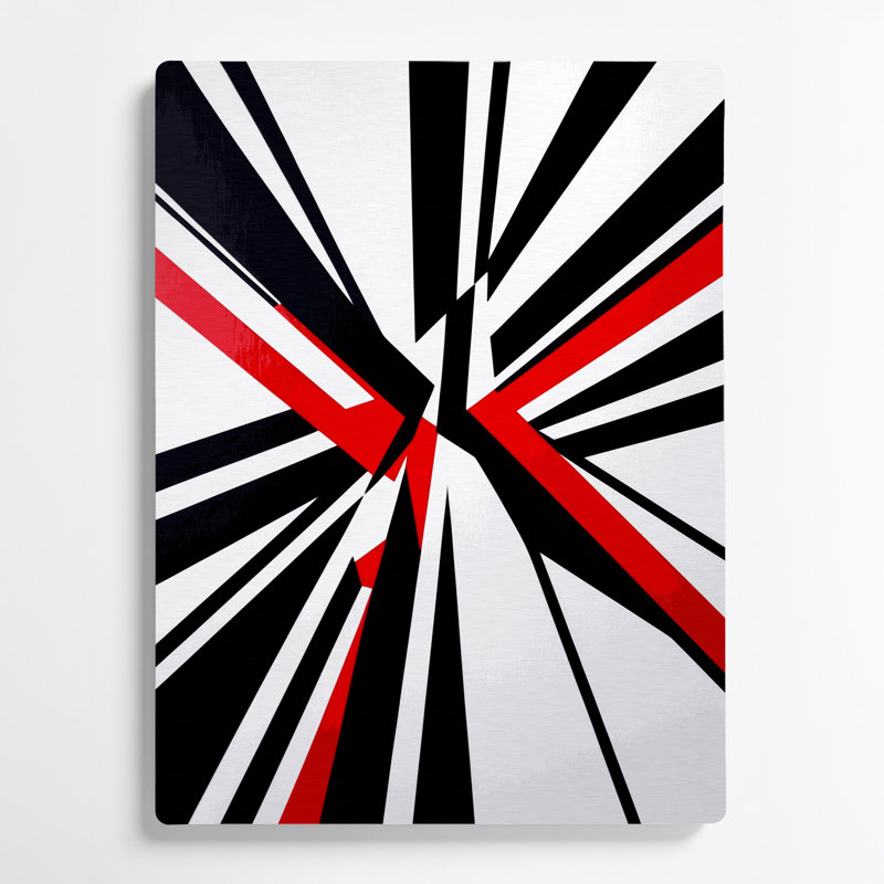 Abstract Shapes 66 Blue Metal Wall Art, 11" H x 14" W