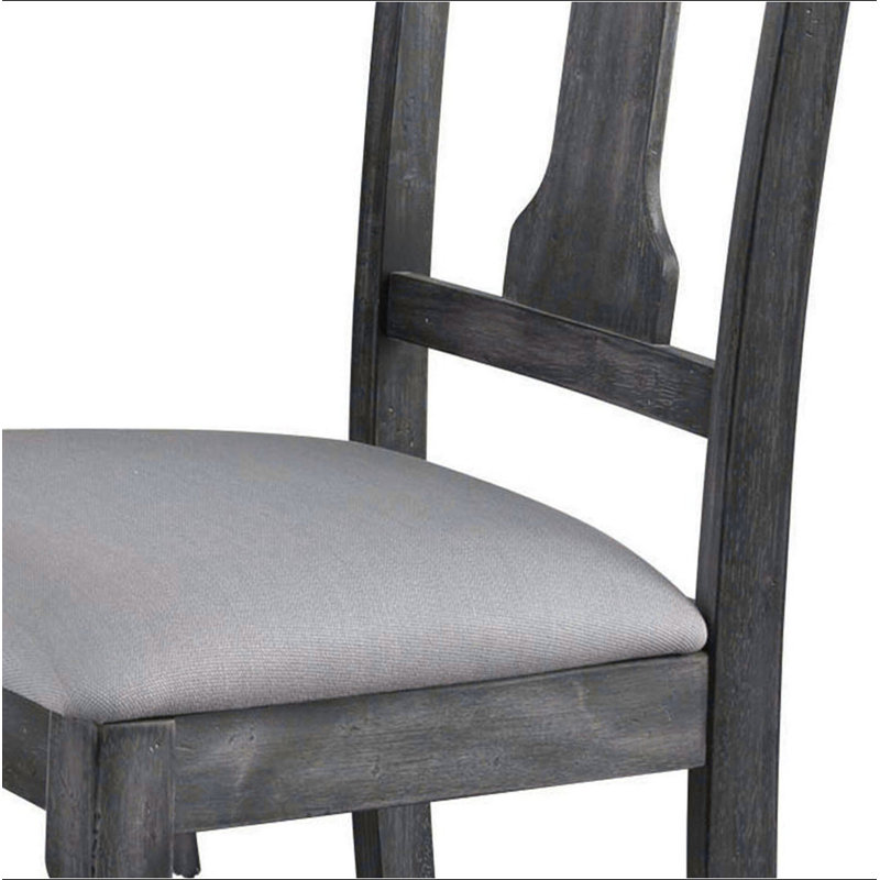 Chaises d'appoint à dossier ouvert brun clair et gris patiné (ensemble de 2)