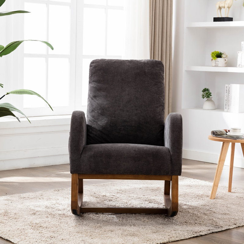 Carriana Upholstered Rocking Chair, Dark Gray