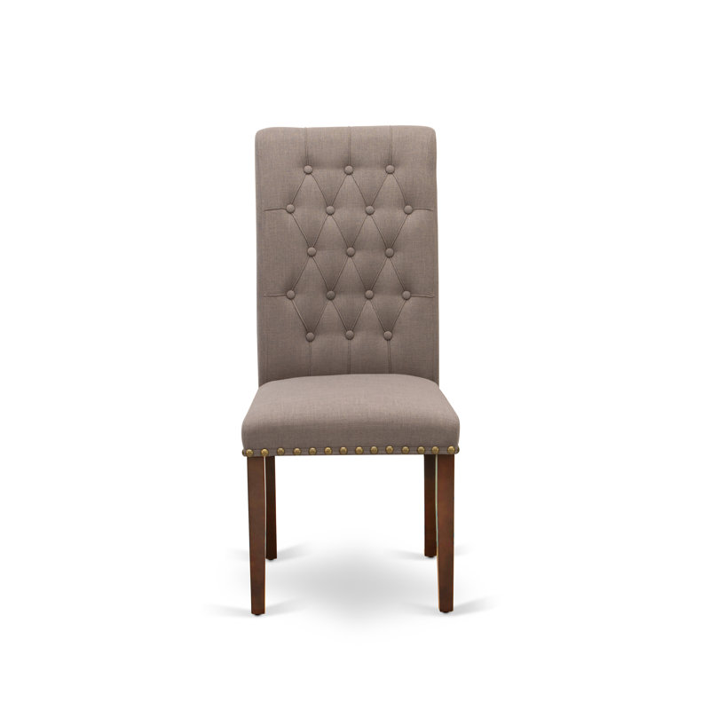 Anglers 18'' H Fabric Upholstered Parsons Chair, Dark Coffee, Mahogany
