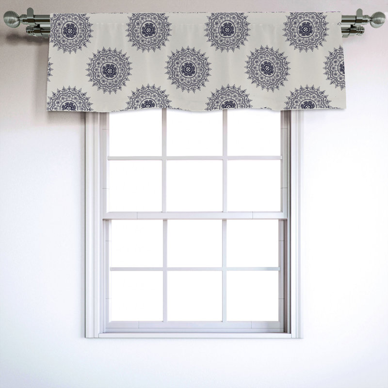 Sateen Geometric Ruffled Window Valance