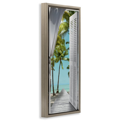 "Tropical Beach Villa View", art mural encadré sur toile flottante par Reinders