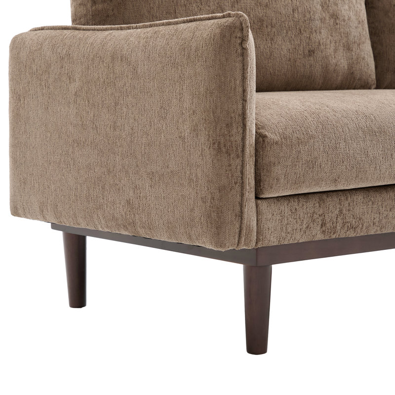 Canapé de causeuse de style moderne 75,75 "Canapé 2 places avec canapé spacieux pour le salon, brun, Chenille brun, Brun