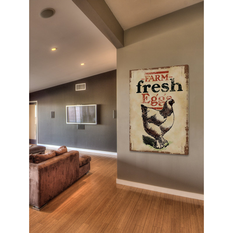 Chicken Fresh Eggs - Wrapped Canvas Print, 45cm H x 30cm W