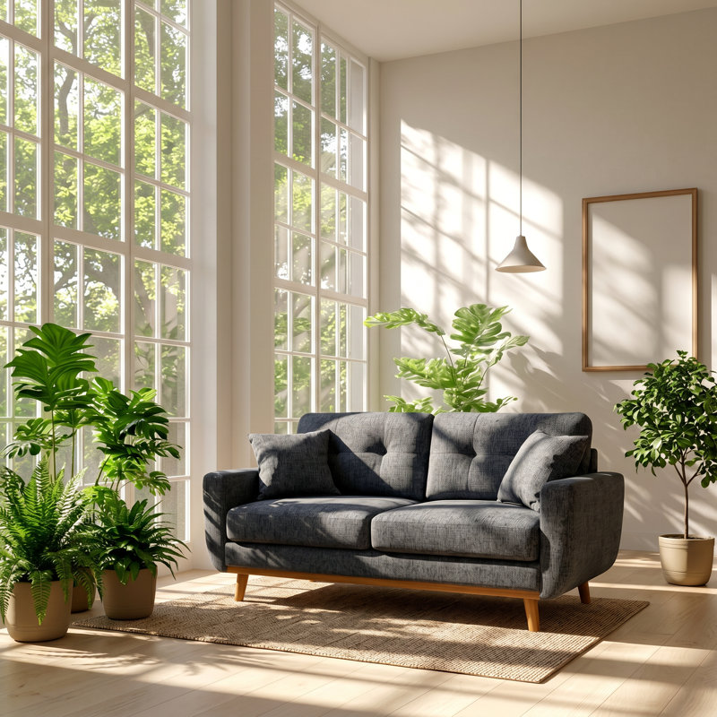 Canapé capitonné en chenille l 29,5 po x P 67,7 po x H 34,6 po Engage