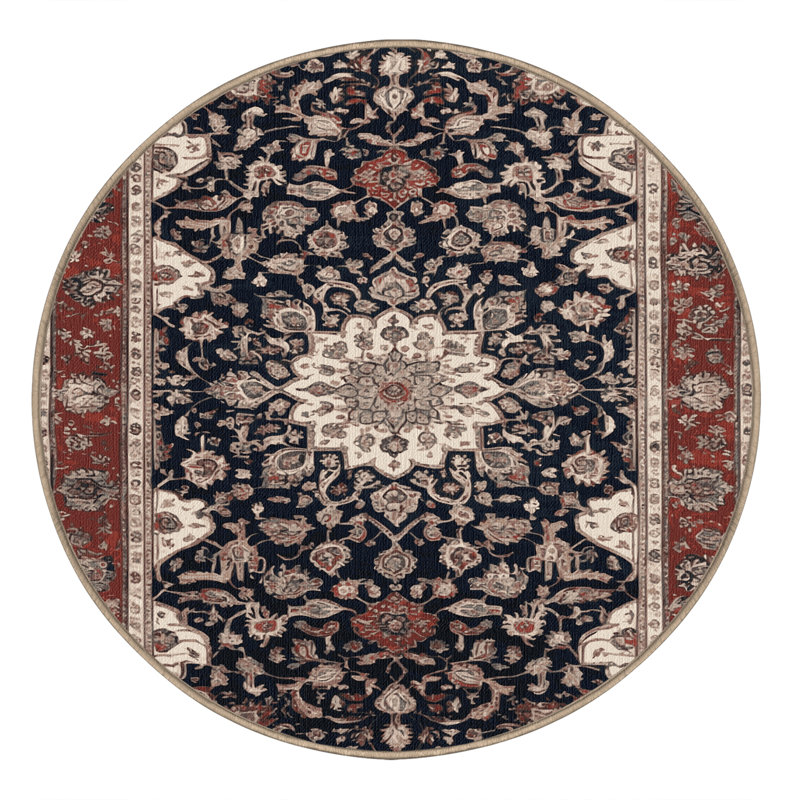 Tapis brun lavable à la machine, Rond 6 pi