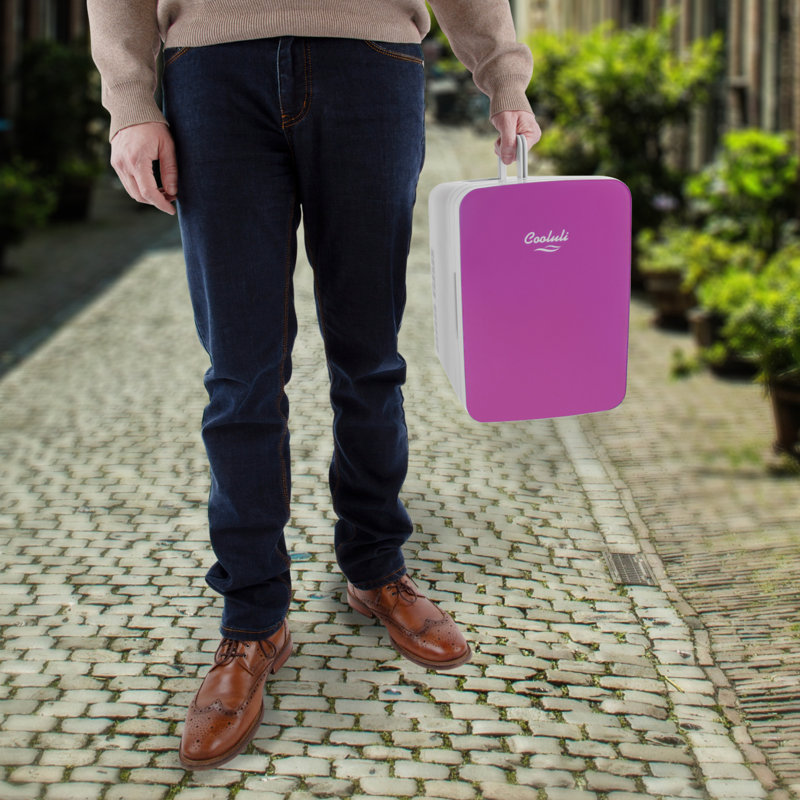 Cooluli Infinity 0.35 Cubic Feet Portable Countertop Mini Fridge, Pink
