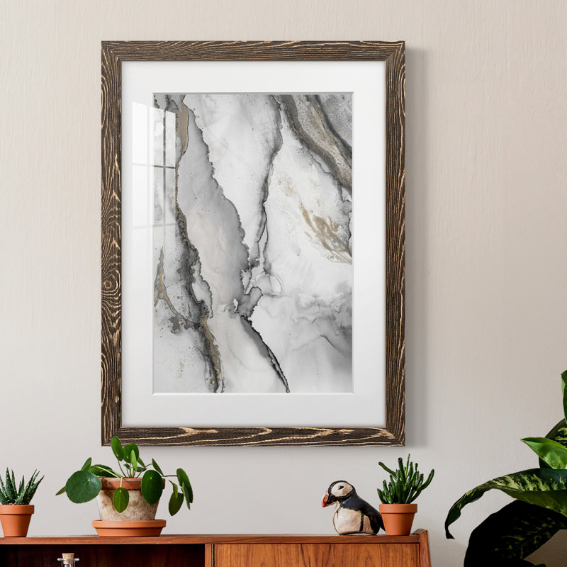 Abstract Ink Fantasy I - Single Picture Frame Print, 43.5" H x 31.5" W, Walnut Framed Paper, Yes