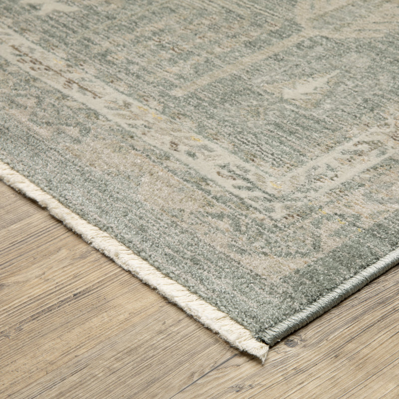 Kulas Vintage Nomadic Green/ Beige Area Rug, Runner 2'3" x 7'9"