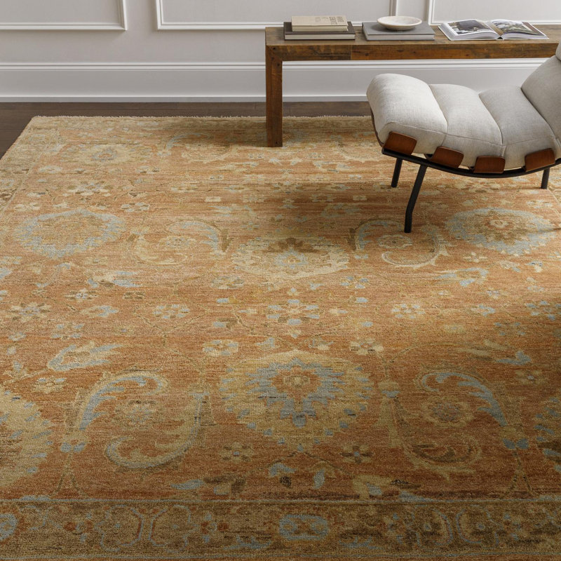 Tolz Hand Knotted Area Rug, Rectangle 9' x 12'