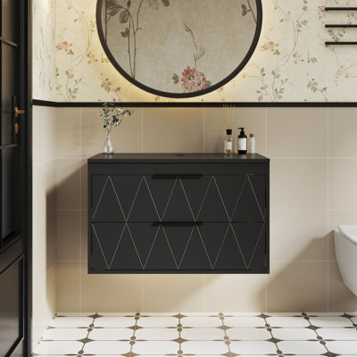 Bathilde 30" Modern Wall Mounted Single Bathroom Vanity Base Only, Vessel Sink not Included