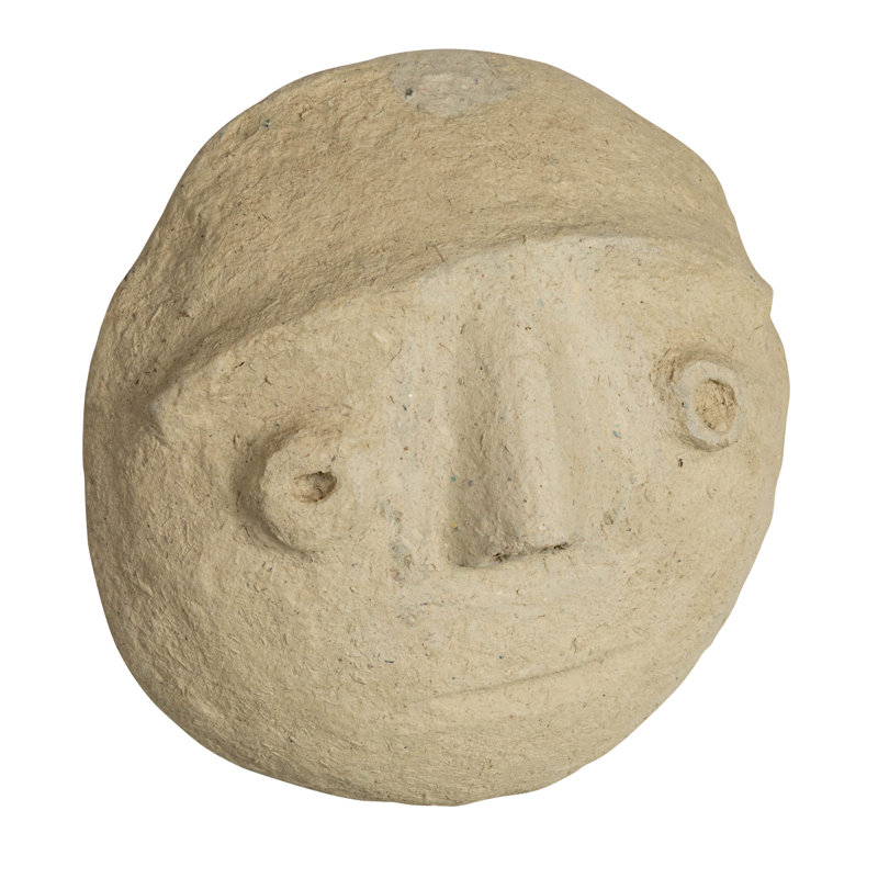 Décoration murale papier mâché lune avec visage