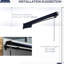 Auvent de patio rétractable 10 pi x 8 pi avec pare-soleil à commande manuelle. Matériau de 280 g / m², structure en aluminium robuste. Bleu pour terrasse, balcon, auvent rétractable de jardin, fonction abri. Protégé, robuste
