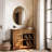 Vintage Accent Wall Mirror For Entry With Large Detailed And Beautiful Roses Top Decor-1166844863-1166844860