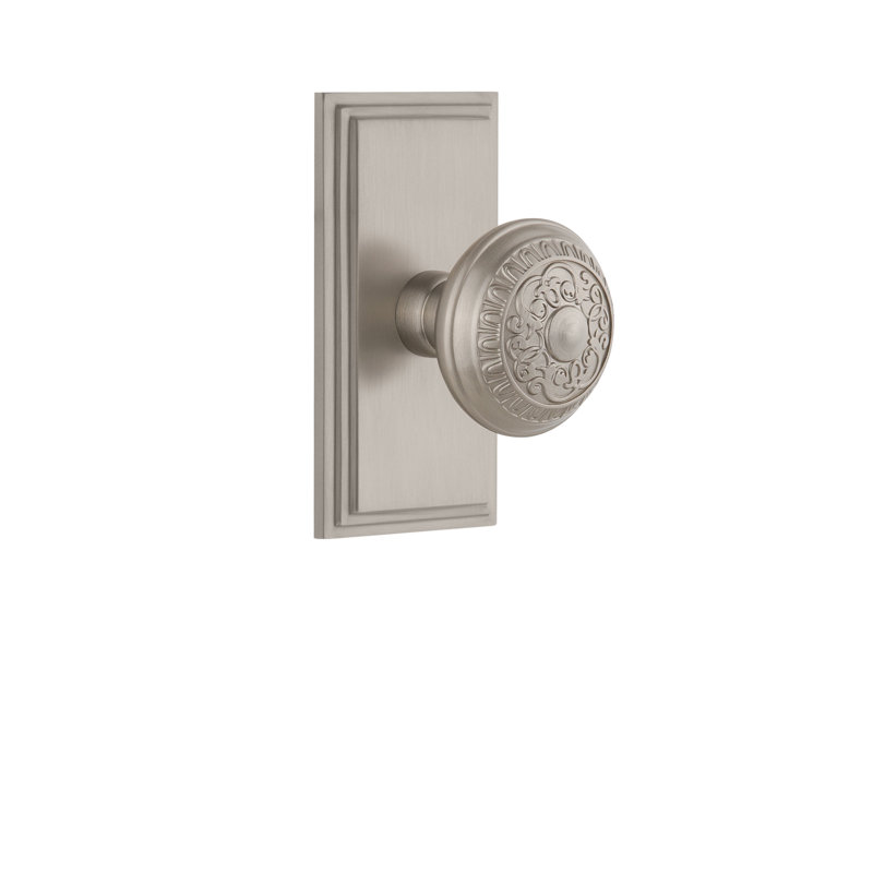 Grand mannequin Grandeur Carré avec bouton de porte Windsor, Nickel satiné