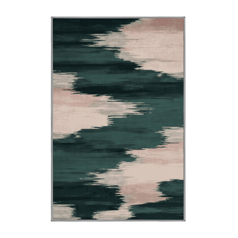 Tapis gris aquarelle lavable à la machine, Tapis de couloir 2 pi x 4 pi