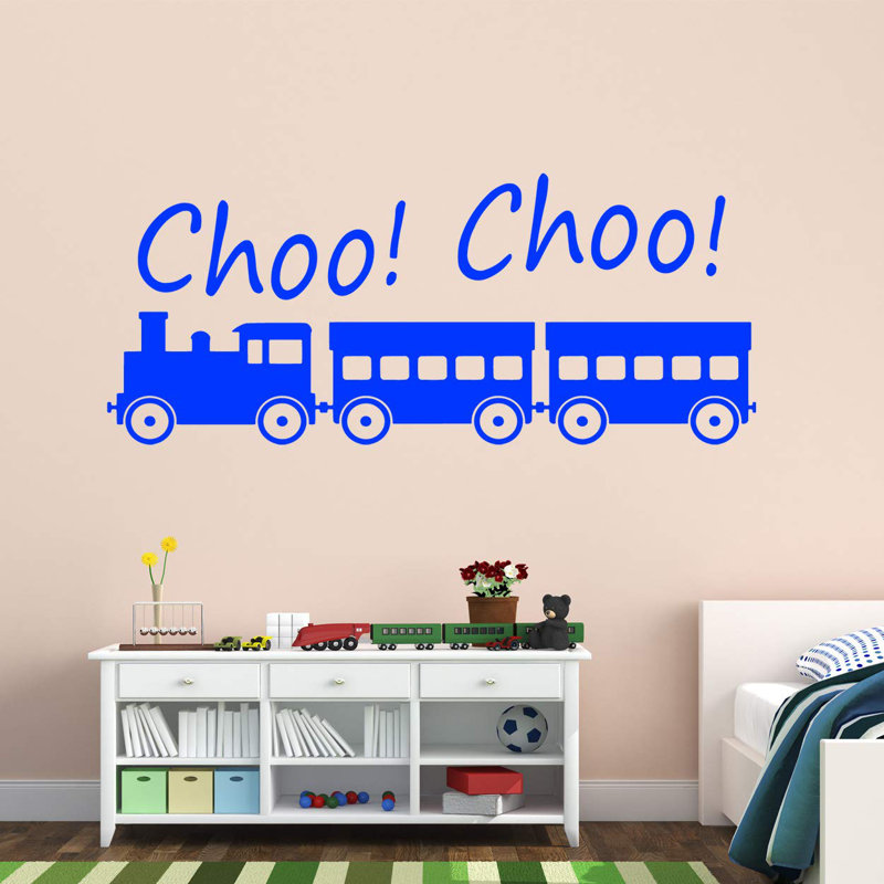 Décalcomanie murale Anadarko Choo Choo Train, Bleu, H 18 po x l 40 po x P 0,01 po