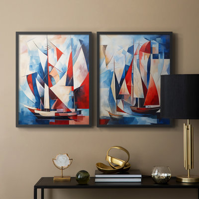 Série NAUTICAL CDIV - reproduction encadrée de qualité supérieure - prête à être accrochée - aucun clou requis - aucun clou requis