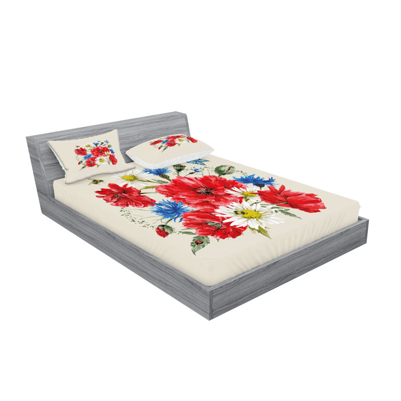 Multicolore drap-housse et coussin décoratif Ambesonne, Ensemble de draps pour très grand lit californien