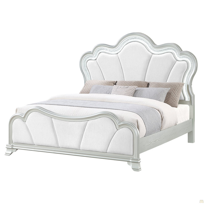 Aurelia Silver Queen Bed With Led