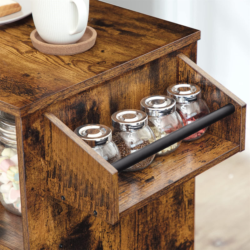 Cliffside 28" Kitchen Island with Storage, Brown/Black