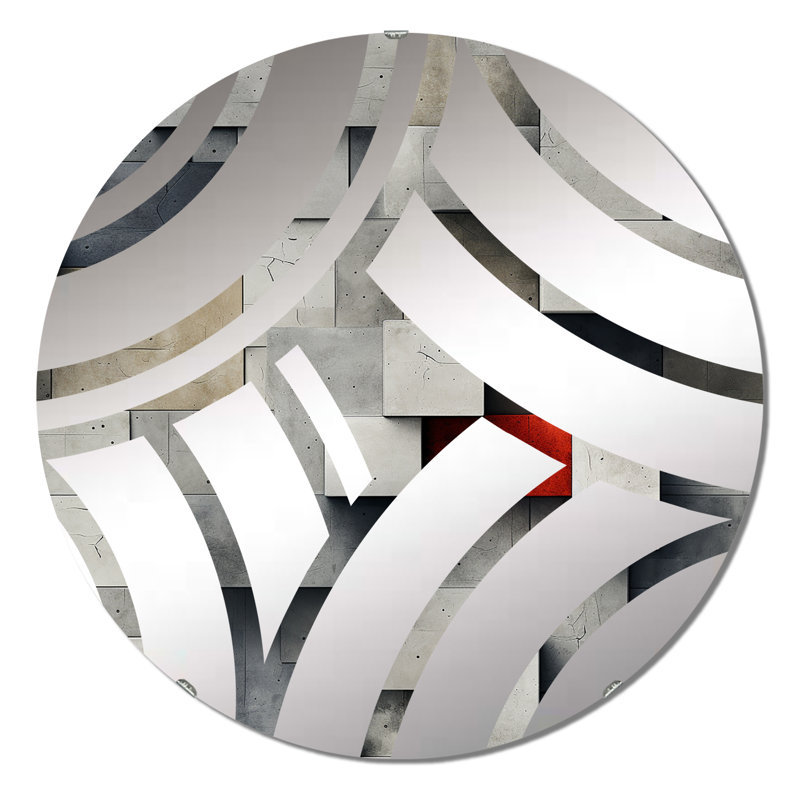 Miroir décoratif à onde centrale Architectural, 23,6 po x 23,6 po
