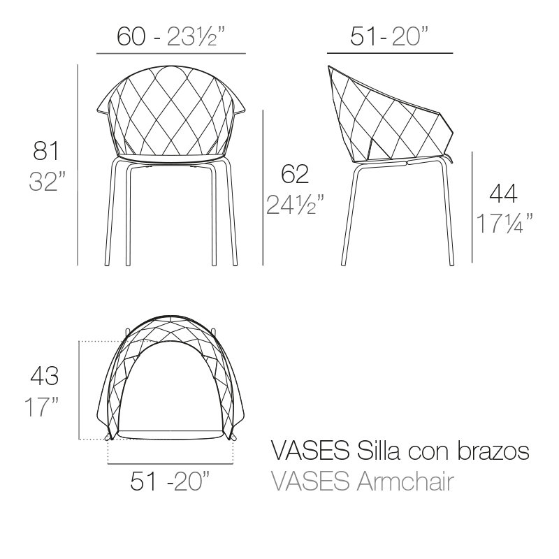 Vases Stacking Patio Dining Chair, White