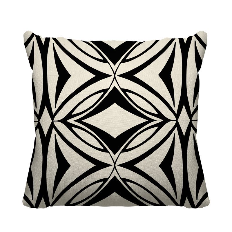 Coussin décoratif intérieur / extérieur Eamon, L 15 po x H 15 po, Noir