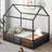 Metal House Bed With Fence-2039511008-2039511038