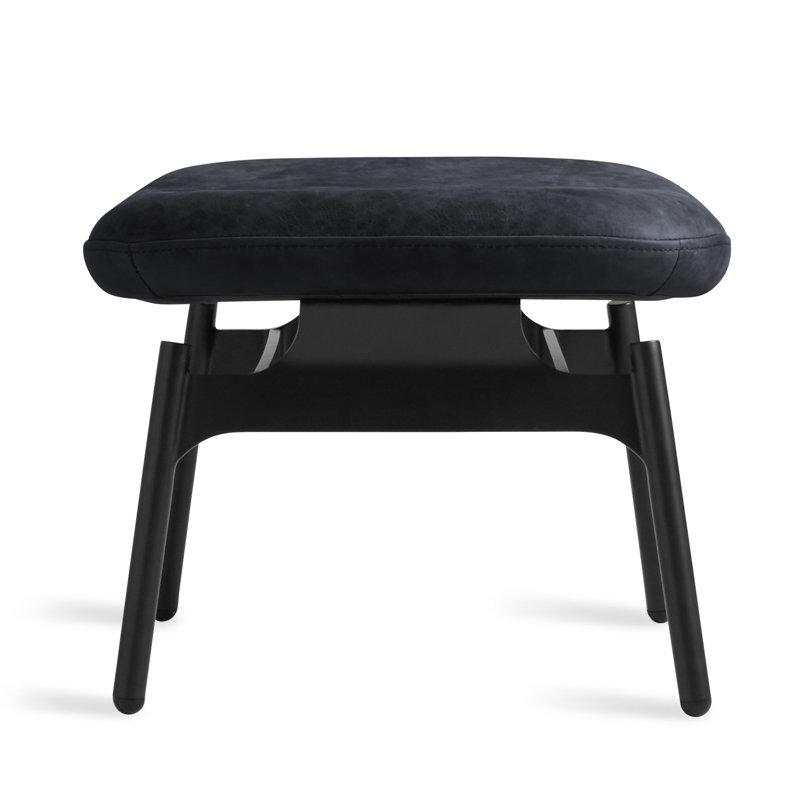 Field Ottoman, Ink Genuine Leather