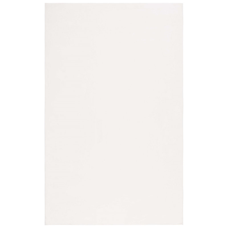 Tapis ivoire en polyester tissé à la machine Ayane, Rectangle 2 pi x 3 pi