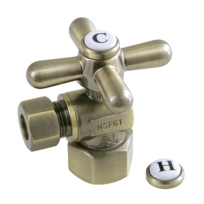 Soupape d'arrêt à angle quart de tour FIP x 3/8 po Kingston Brass Vintage Kingston